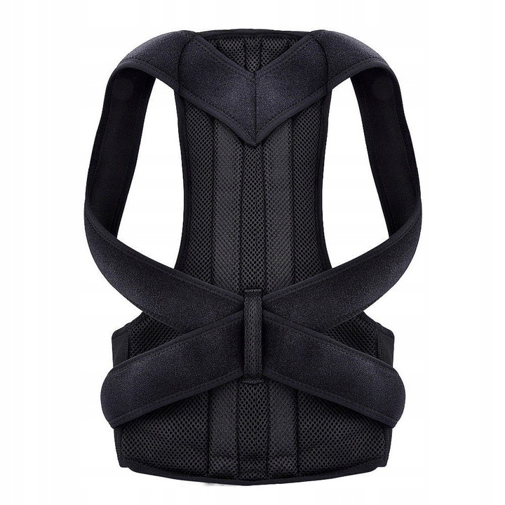 Corector de postura a coloanei vertebrale, Poliamida, Negru, L