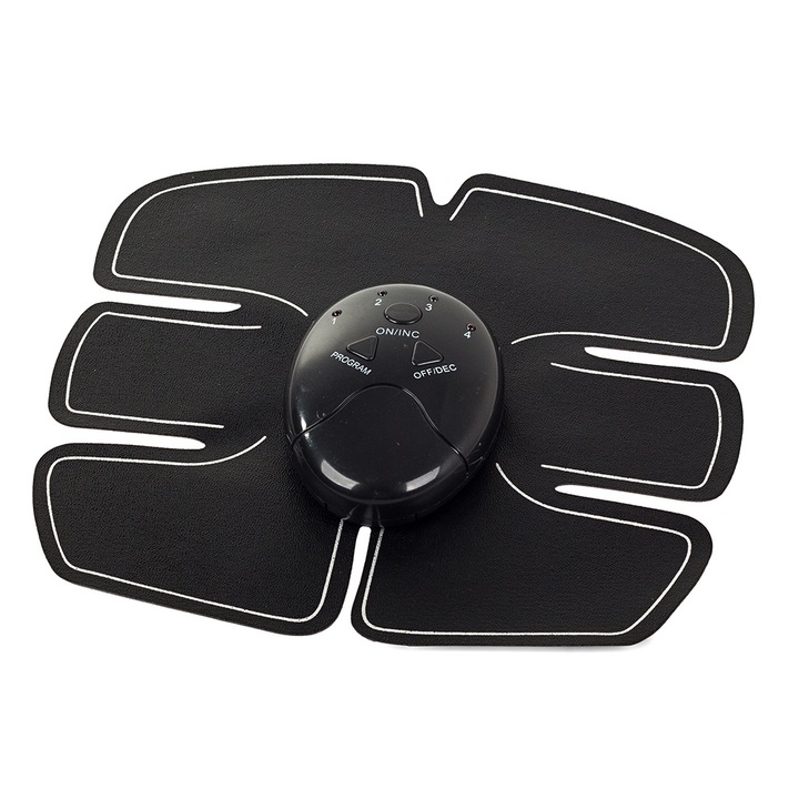Electrostimulator pentru muschii abdominali, brate si picioare, XYZ, Silicon, Negru