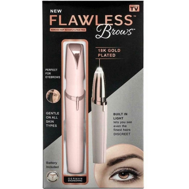 Trimmer epilator pentru sprancene/fata/corp/bikini, XYZ, 5V, USB, Roz