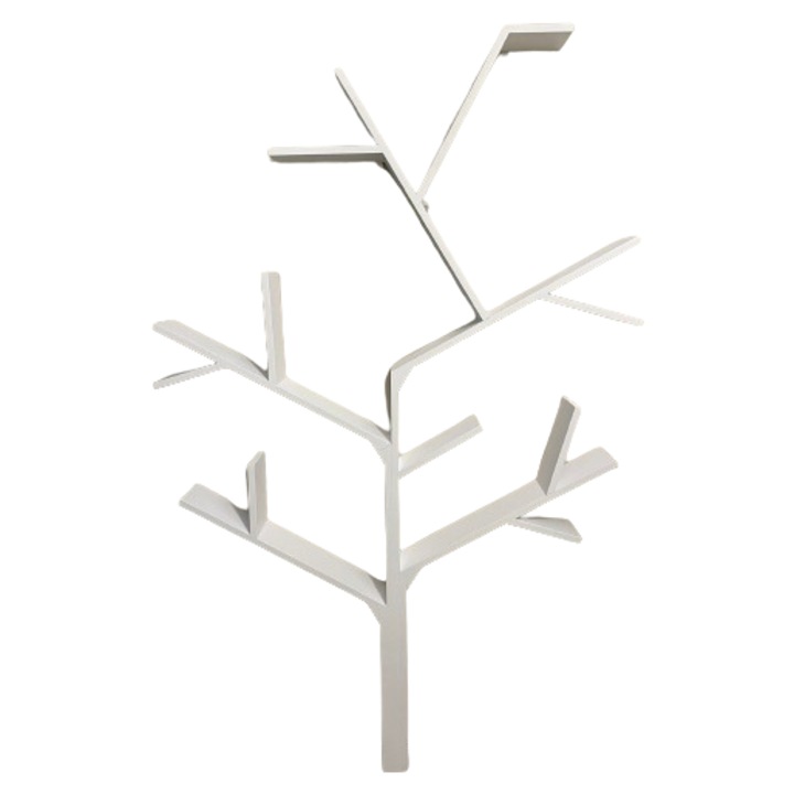 Biblioteca in forma de copac, 8 rafturi, Alb, 150 x 100 cm