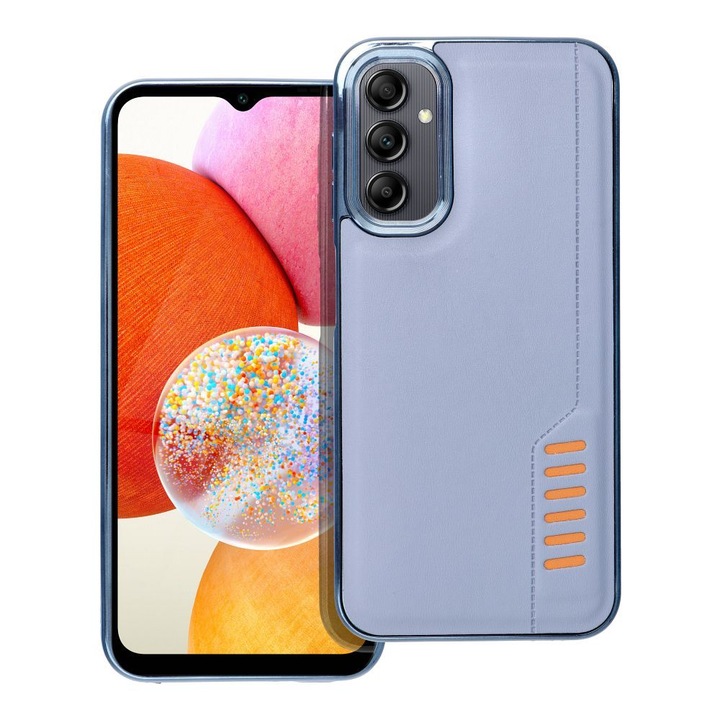 Samsung Galaxy A14 4G / A14 5G kompatibilis hátlap tok, telefon tok, kék, Milano