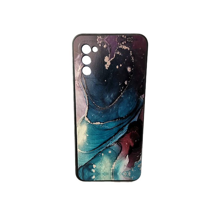 Jelly Funky Color Silicone Cover Съвместим със Samsung Galaxy A02s, вътрешност от микрофибър, гъвкав, модел 3, многоцветен