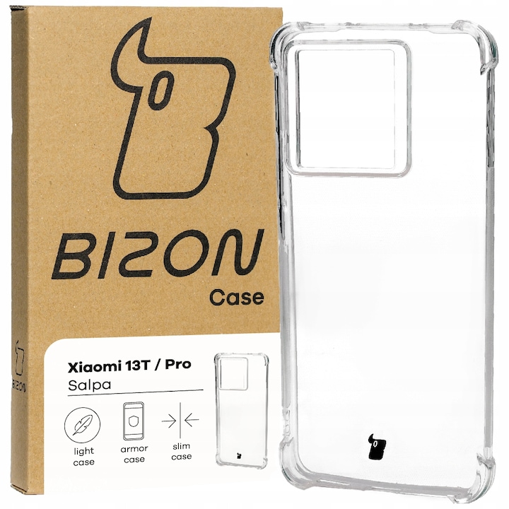 Калъф за телефон, Bizon, Съвместим с Xiaomi 13T / 13T Pro, Прозрачен