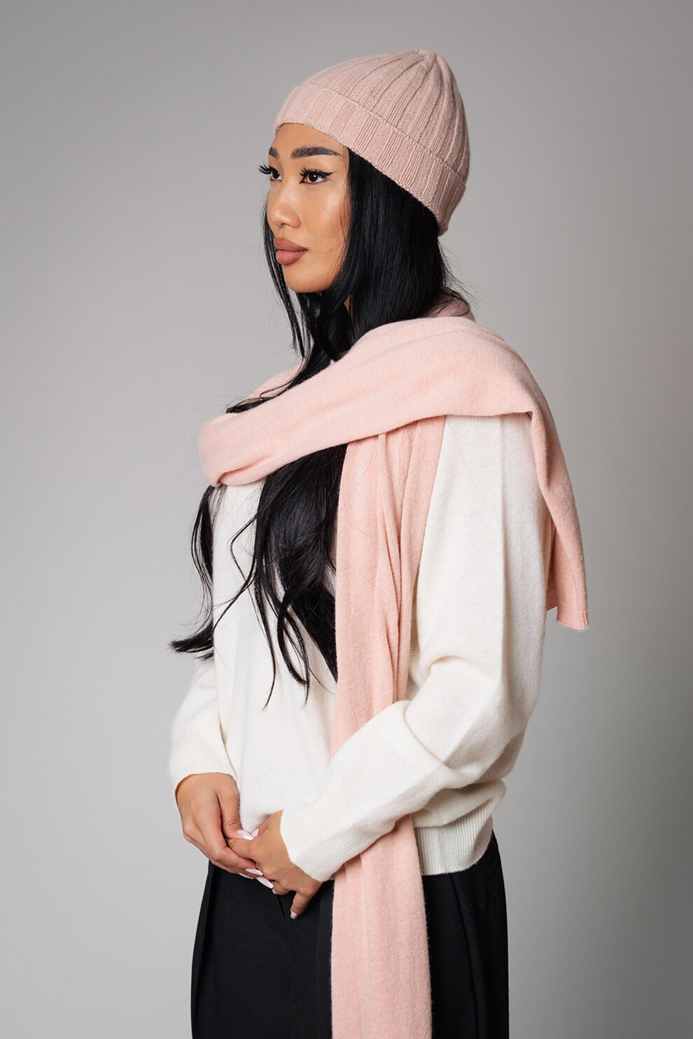 uFIT, Fular din amestec de lana si casmir, Roz pastel - eMAG.ro