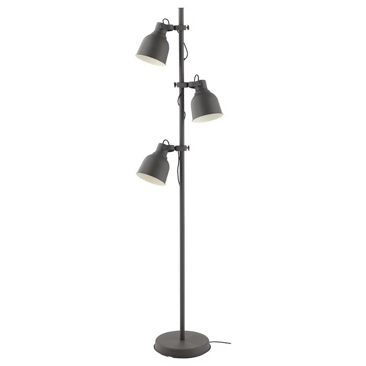 3 foltos csillár, sötétszürke, 176 cm, 8,6 W, E14