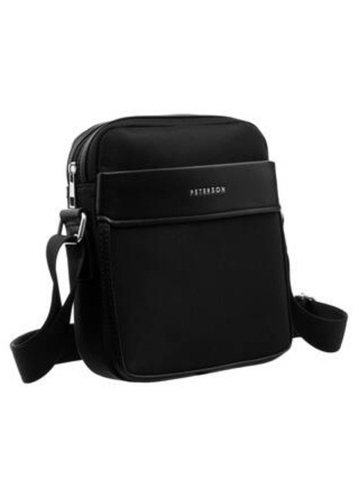 Férfi válltáska, Peterson, poliuretán, fekete