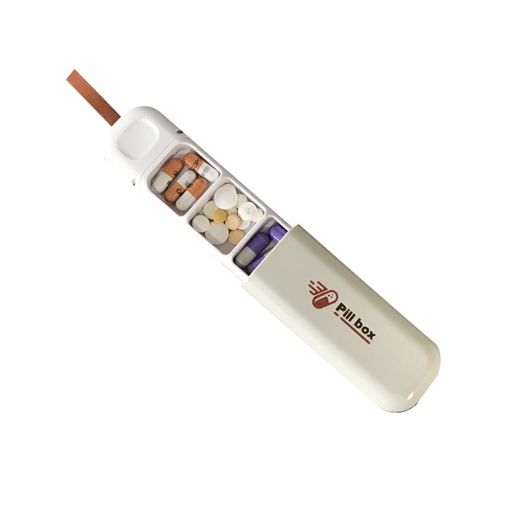 Cutie pentru medicamente pentru uz casnic, ABS, Alb