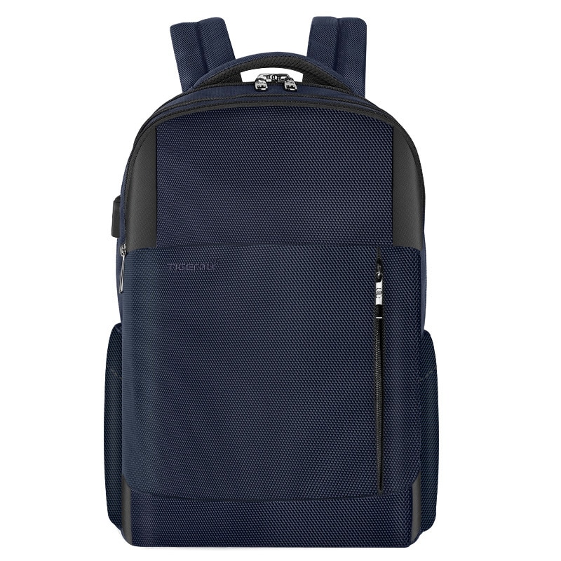 Rucsac laptop 15.6", impermeabil, cu buzunar antifurt si port USB, Tigernu, 47x31x15 cm, Albastru