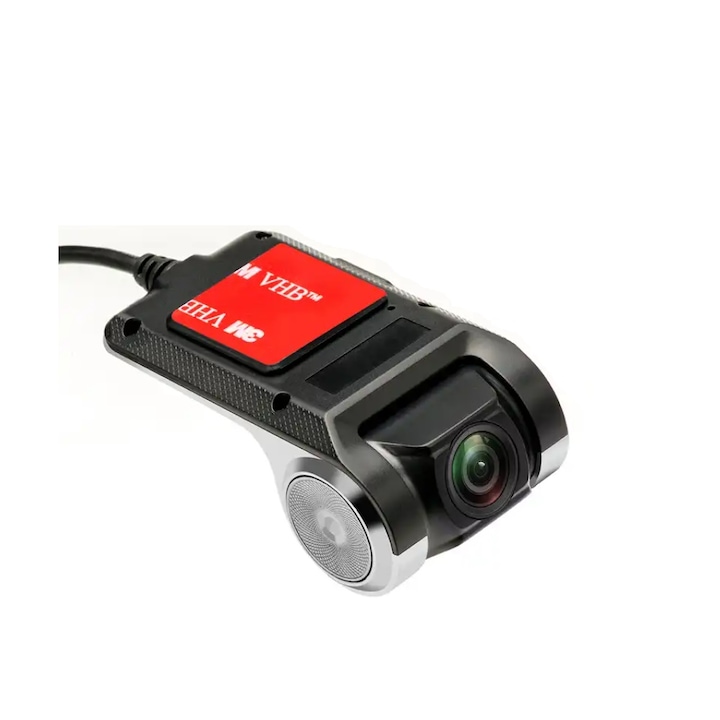 Autókamera DVR ADAS WDR videórögzítő, Night Vision, USB, Android, műszerfalra rögzíthető, HD lejátszó, G-szenzor