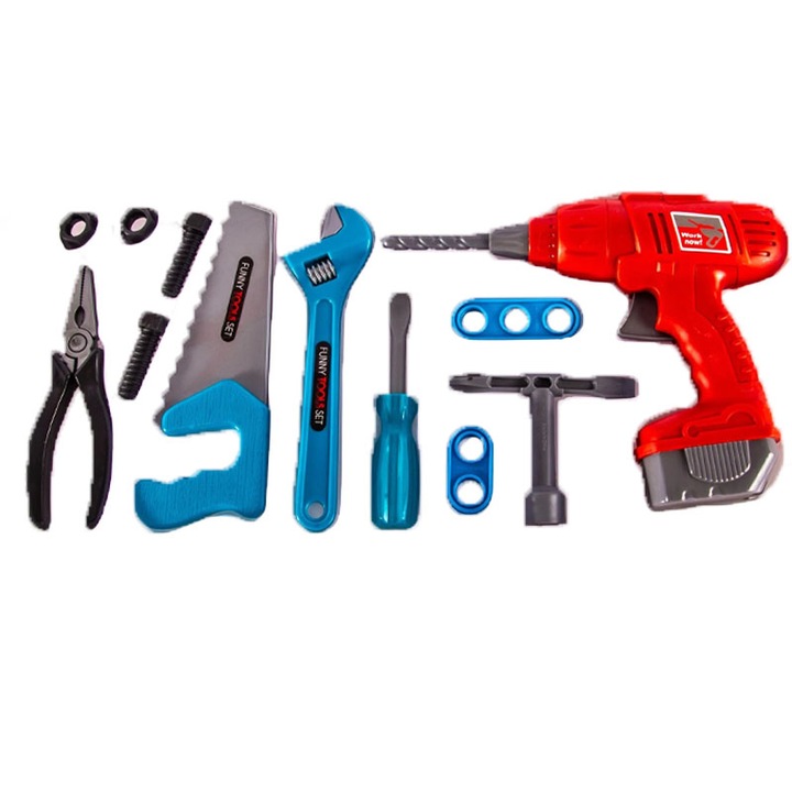 12 darabos építőszerszám készlet gyerekeknek Midex 455830, Multicolor