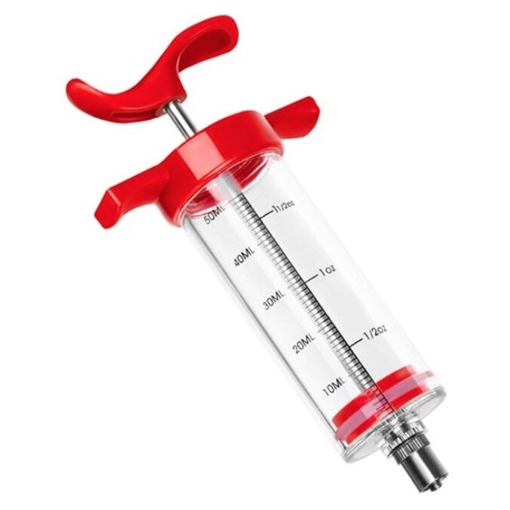 Seringa pentru marinat carne, cu 1 ac, rosu