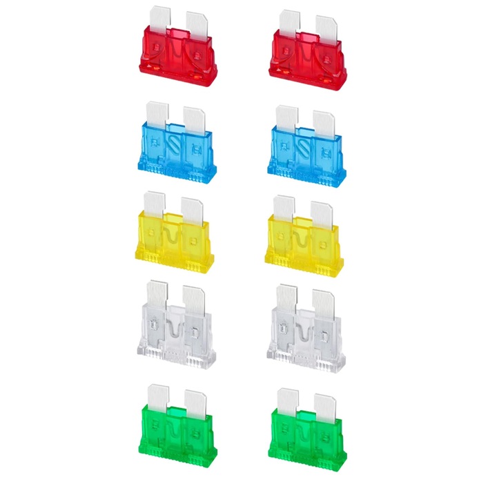 Комплект от 10 автоматични предпазителя, в блистерна опаковка, 10-30A
