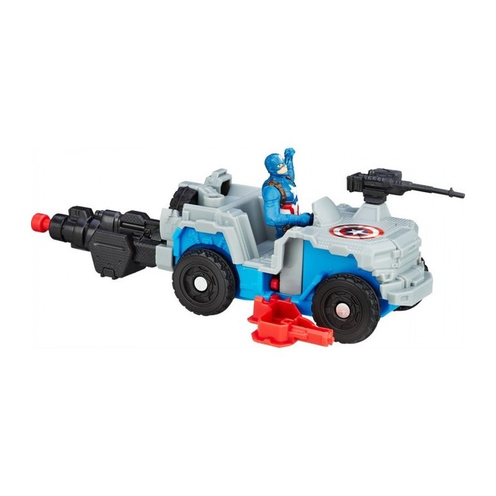 Ser figurina si jeep 4pcs, Hasbro Marvel Civil War Captain America B6770