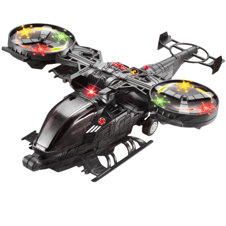 Jucarie Elicopter Negru Lupta Lumini Sunete