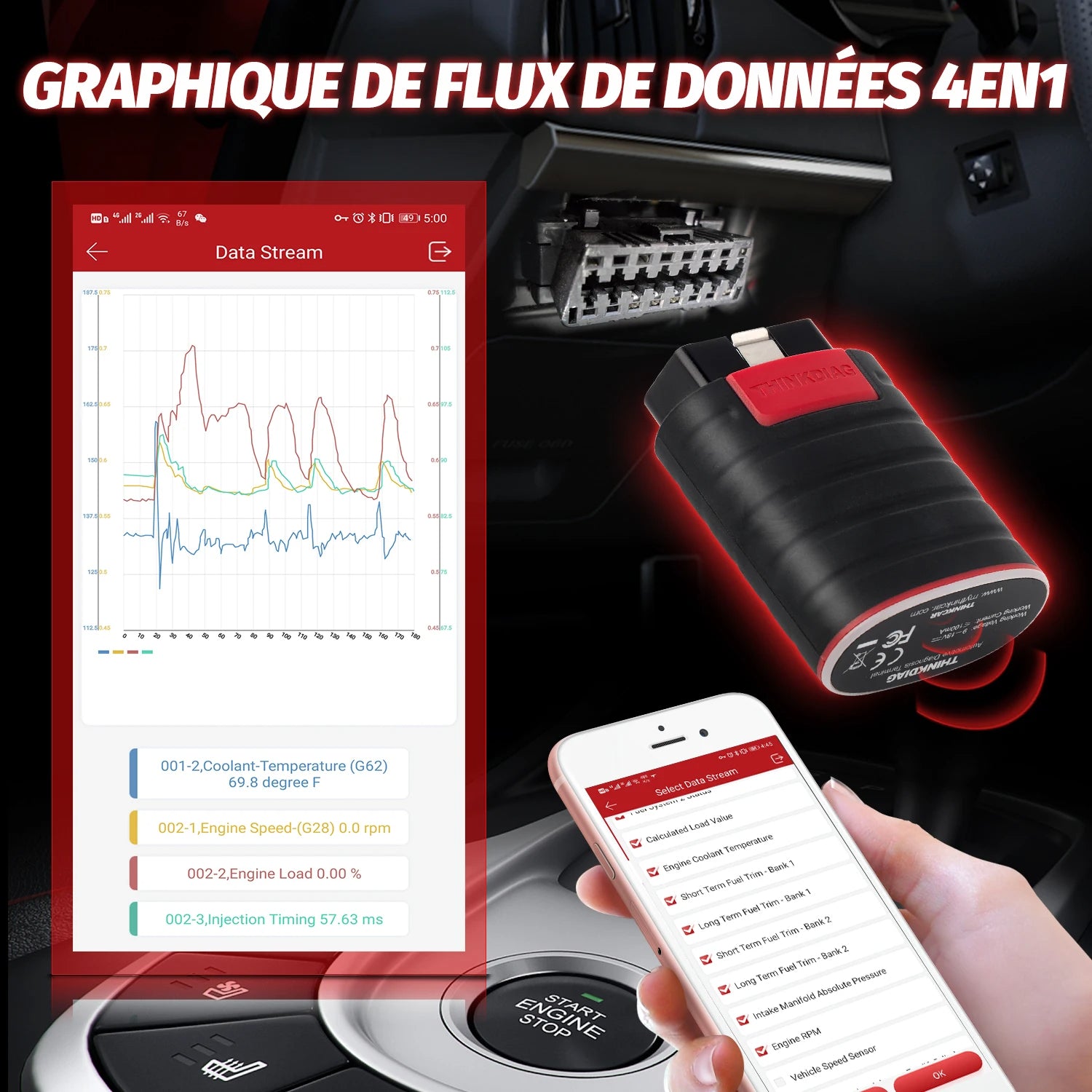 Авто тестер, Bluetooth, Android, поток от данни на живо, черен - eMAG.bg