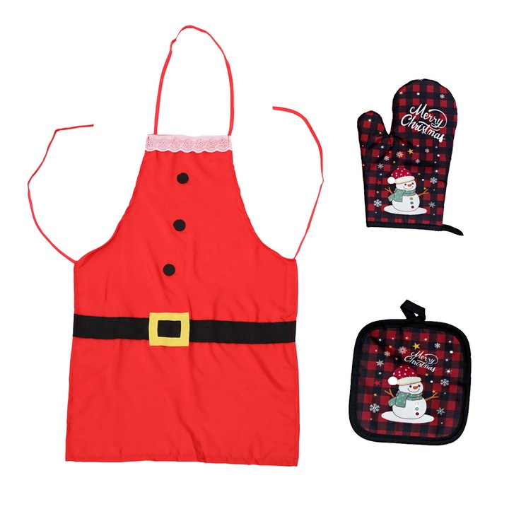 Set sort, manusi si pad pentru microunde, Kaxyrooz, poliester, multicolor, marime universala