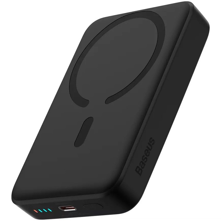 Външна батерия Baseus Mini Wireless Fast Charger 10000mAh 30W кабел Type-C la Type-C, 30 см, Черен