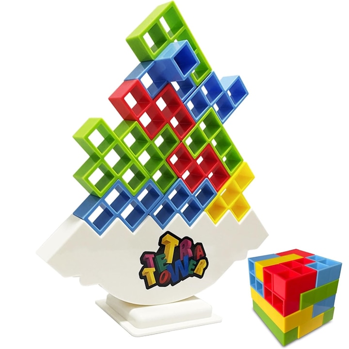 Tetris Tower Társasjáték, 48 darabos Block Balancing, szórakozás és oktatás, gyerekek és felnőttek, családi, bulik, utazás, többszínű
