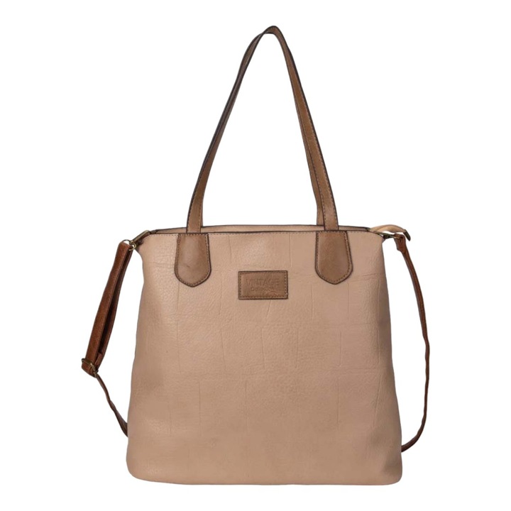 Bevásárlótáska belül pénztárca-borítékkal, ökológiai bőr, SXX585-3, bézs