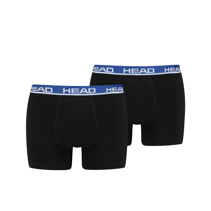 Head, Set de boxeri cu logo - 2 perechi, Negru, Albastru, XL
