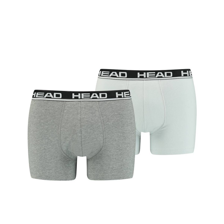 Head, Set de boxeri cu logo - 2 perechi, Gri, 2XL