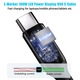 Кабел за данни и зареждане, Zggzerg, с LED захранващ дисплей, USB Type-C към USB Type-C, 100 W, За iPhone 15/Pro/Plus/Pro Max, MacBook, iPad Pro/Air, Samsung S23/S22, Дължина 1,2 м, Черно