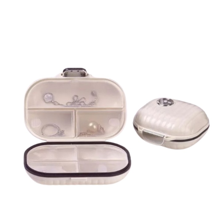 Hordozható napi gyógyszertartó készlet - fehér (2db) - Pocketbox