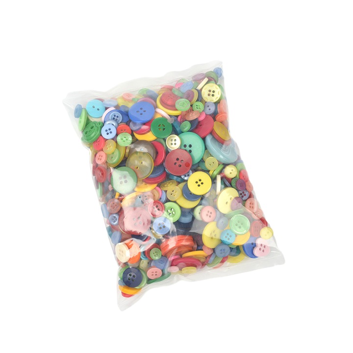 Комплект 600 копчета за шиене, Axroad Mall, дрехи за шиене, с 2/4 дупки, без избледняване, надраскване, без петна, издръжливи и леки, за декоративно рисуване, занаяти, правене на картички, пластмаса, многоцветни