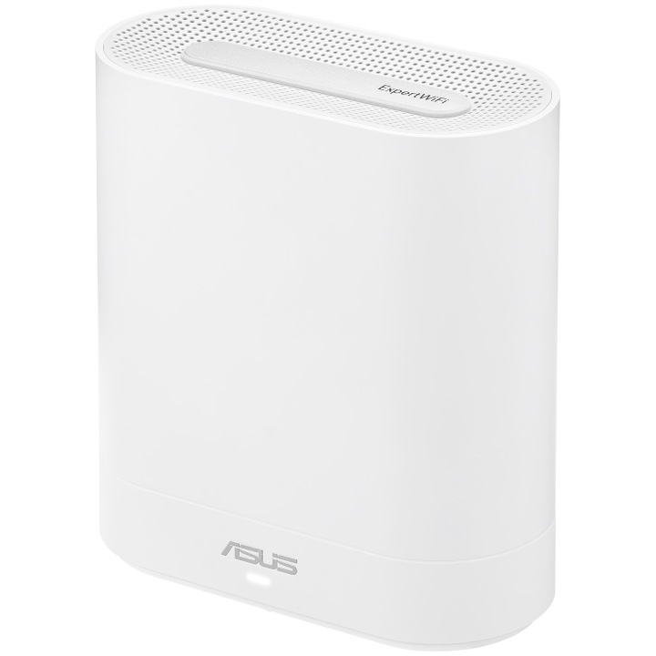 Router Mesh Business Wireless ASUS ExpertWiFi EBM68 1PK, AX7800, Tri-Band, Quad-Core 1.7GHz CPU, 256MB/1GB Flash/RAM, 2.5G port, OFDMA, Beamforming, 8 SSIDs, guest portal customizat, Commercial-Grade Network Security & VPN, AiMesh, montare perete