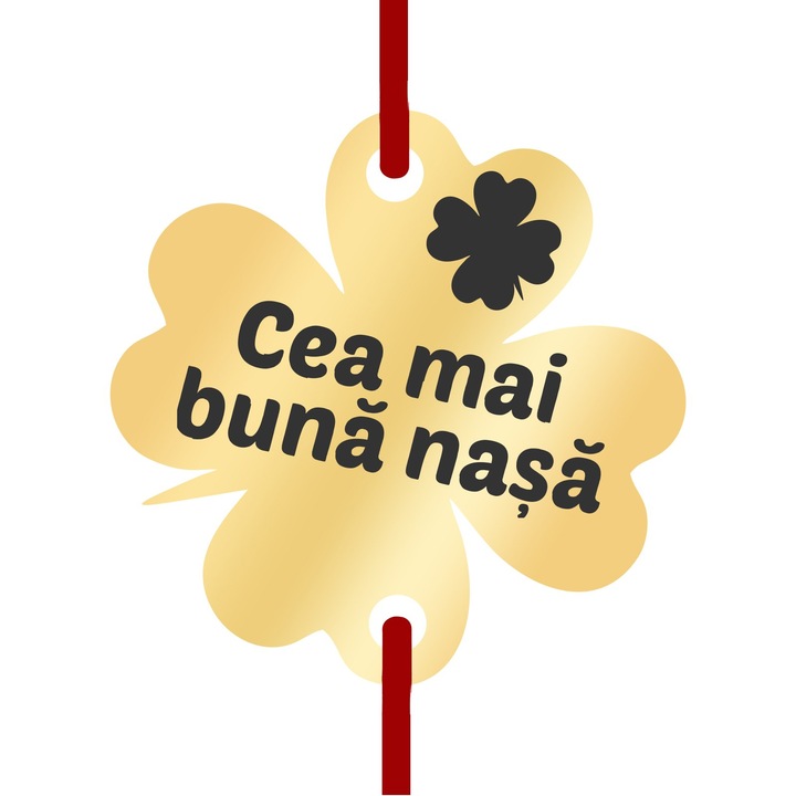 Martisor Bratara Inox Trifoi Auriu Cea mai buna Nasa