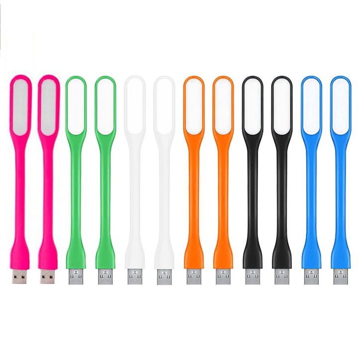 12 db LED lámpa készlet USB tápegységgel, JENUOS®, Rugalmas, Hordozható, laptophoz, Többszínű