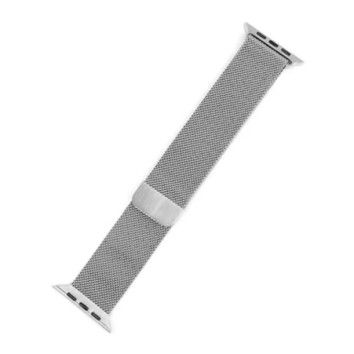 Curea Ceas Apple Watch 42/44/45/49 mm, Unisex, Stainless Steel Strap, Metal Design, Bratara Magnetica, Argintiu