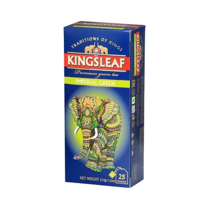 Prémium Imperial zöld tea, bazsalikomos királylevél, 50 g, 25 tasak