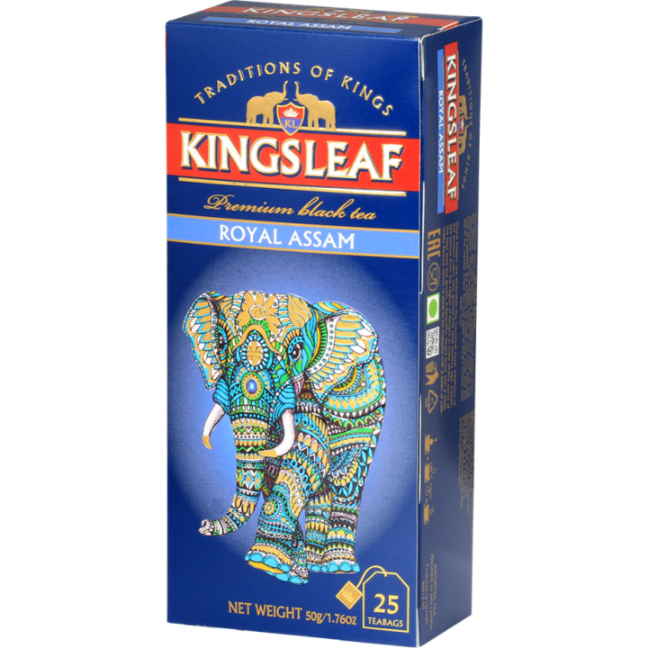 Ceai negru, Kingsleaf, Royal Assam, 25 plicuri, 50 g