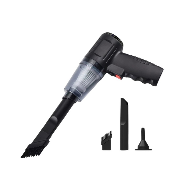 Mini Aspirator Portabil 2 in 1 OnePepito®, Functie suflat aer, Pentru Casa si Masina, 120 W, Autonomie de 25 de Min, Incarcare USB