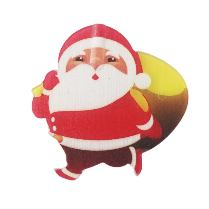 Set 10 Ornamente pentru Instalatie, Leski, Atasare la Instalatia de Craciun, Design Festiv, Protectie Becuri Instalatie, Rezistente la Zapada, Interior/ Exterior, Model Mos Craciun cu Sac