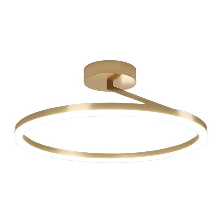 LED полилей Laleluli, кръгъл и елегантен, златист, неръждаема стомана, диаметър 60см, 48W