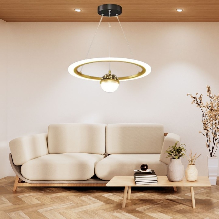 Candelabru LED, cu un cerc, Laleluli cu constelatia reflectata pe tavan,39W