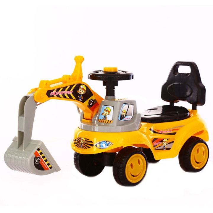 Багер играчка за деца и бебета Laleluli, жълт, пластмаса