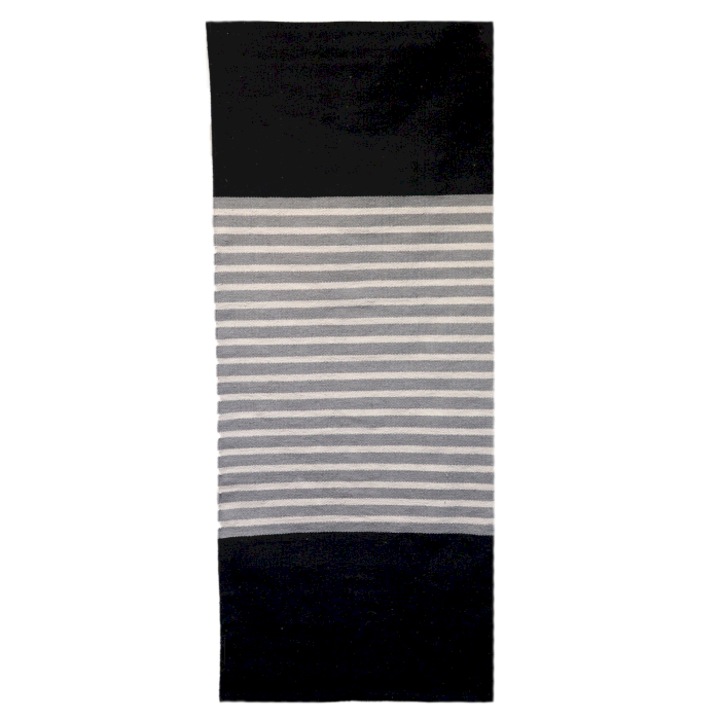 Indiai pamut szőnyeg, 70 x 170 cm, szürke és fehér