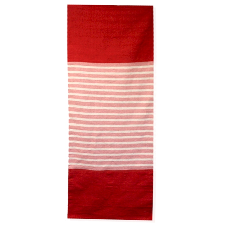 Indiai pamut szőnyeg, 70 x 170 cm, piros és rózsaszín