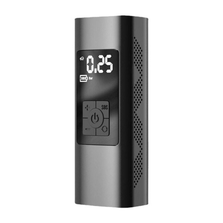 Pompa de aer pentru masina, Afisaj digital, Negru