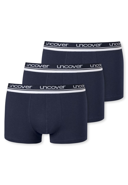 Uncover by Schiesser, Set de boxeri cu banda logo in talie - 3 perechi, Albastru inchis