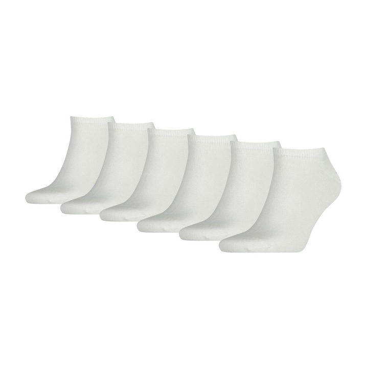 Tommy Hilfiger, Set de sosete pana la glezna, din amestec de bumbac - 6 perechi, Alb