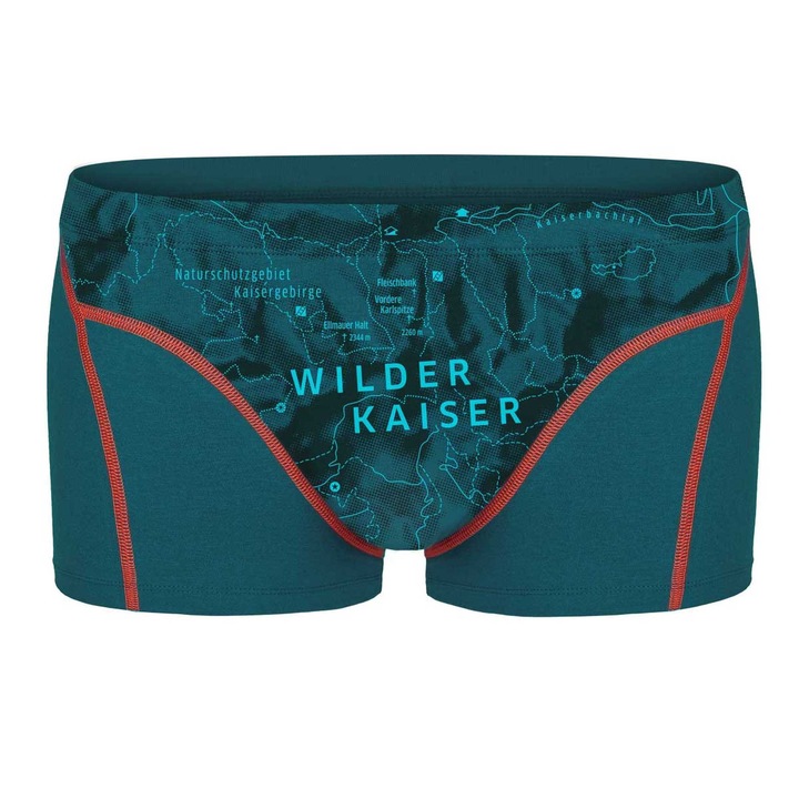 EIN SCHÖNER FLECK ERDE, Boxeri din amestec de bumbac organic, Albastru glaciar, Rosu vermillion, S