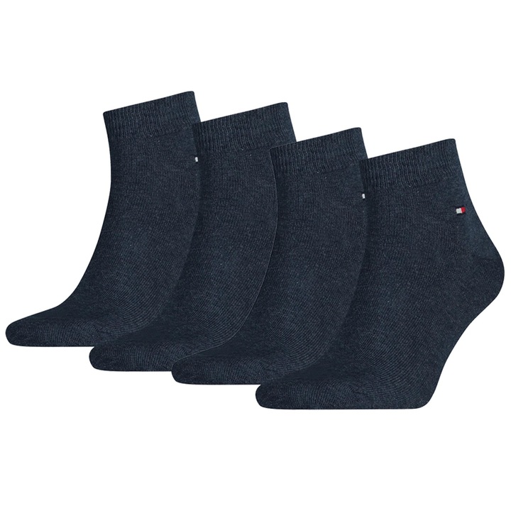Tommy Hilfiger, Set de sosete scurte cu logo discret 14171 - 4 perechi, Albastru