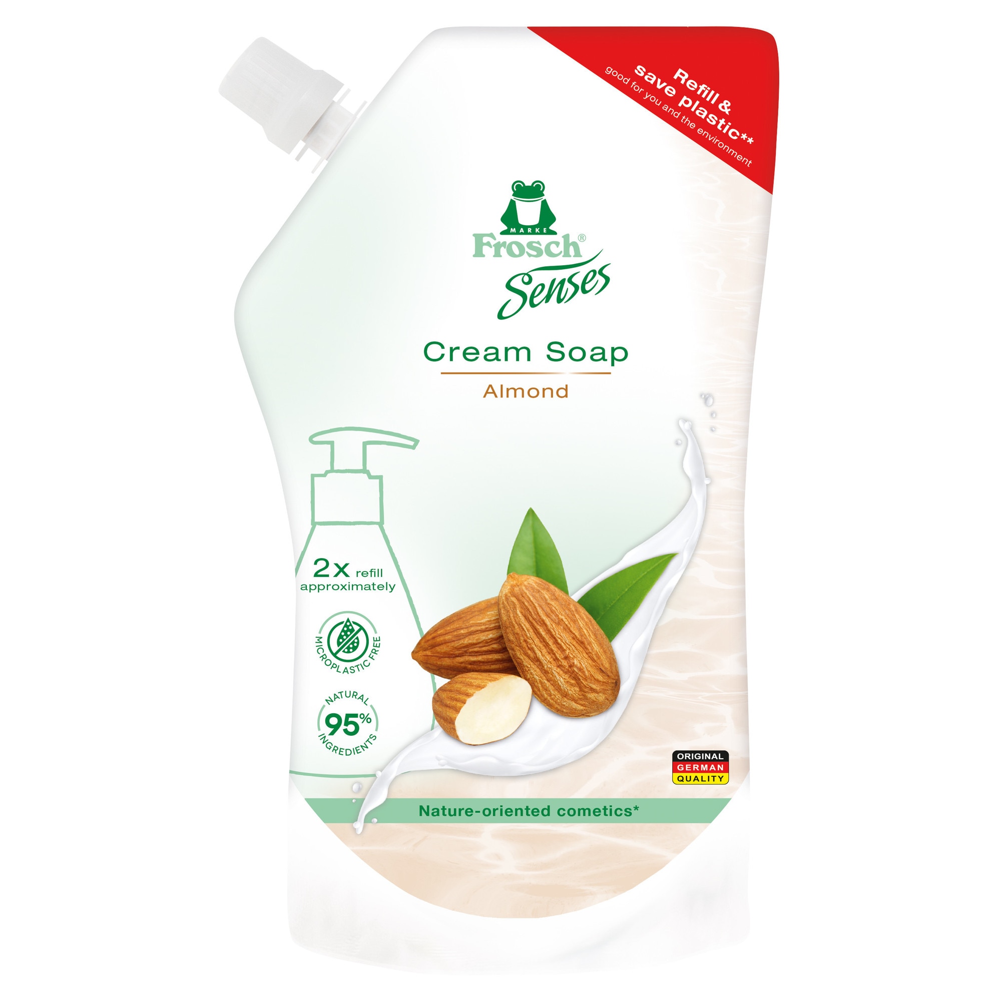Sapun Lichid Frosch, Migdale, 500ml, rezerva