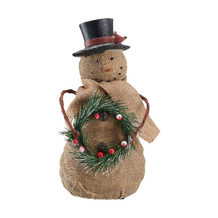 Figurina de Craciun Villa Italia, Om de Zapada, Rasina, 25 cm, Bej