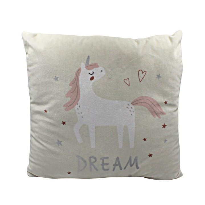Pernuta unicorn culoarea bej 40x40 cm