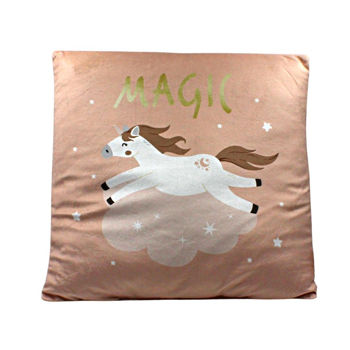 Pernuta unicorn culoarea roz 40x40 cm